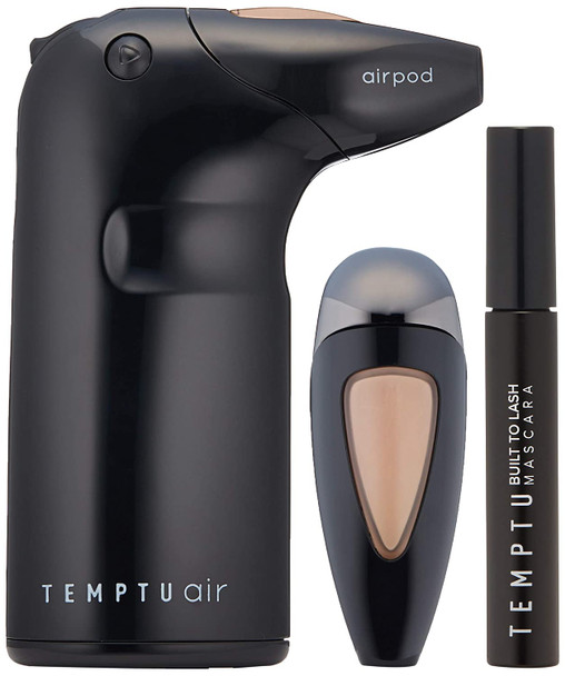 Temptu Air Modern Glam Holiday Set: At-Home Air Brush Makeup with Additional Pod and Mascara, Long-Wear, Buildable Foundation, Various Shades