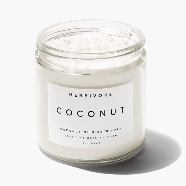Herbivore Botanicals Coconut Milk Bath Soak - Softens Skin, Lightly Scented with Vanilla. Completely Natural and Vegan (16 oz)