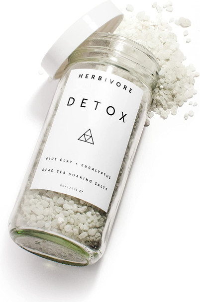 Herbivore Botanicals Detox Soaking Salts - Aromatherapeutic Blend of Pacific Sea Salts, BlueA ClayA and Eucalyptus Creates a Relaxing Bathing Experience (8 oz)