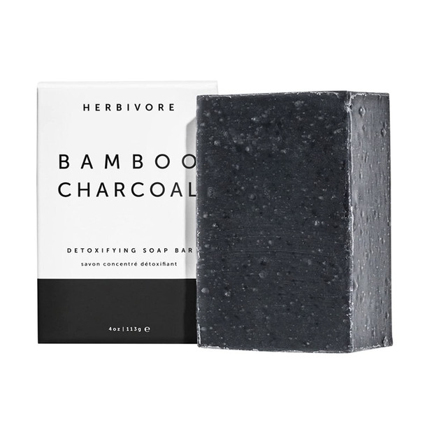 Herbivore Botanicals Bamboo Charcoal Soap. Detoxifying Soap Bar for Face and Body with Activated Charcoal Deeply Cleanses and Exfoliates. Suitable for All Skin Types (4 oz)