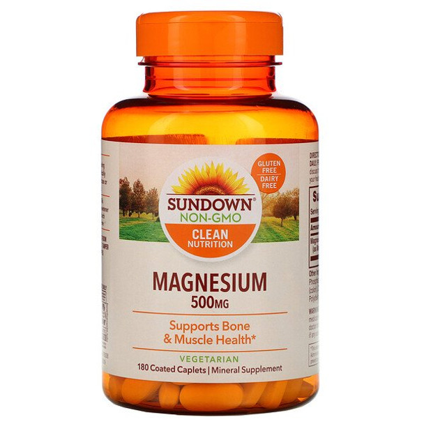 Sundown Naturals Magnesium 500 mg 180 Coated Caplets