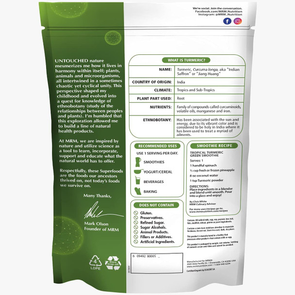MRM Super Foods - Organic Turmeric Powder, 6 Ounce