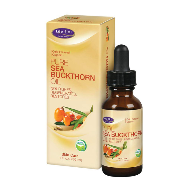 Life-flo Pure Organic Sea Buckthorn Oil | Balancing and Nourishing | Calms and Hydrates Dry, Mature or Problem Skin, 1oz