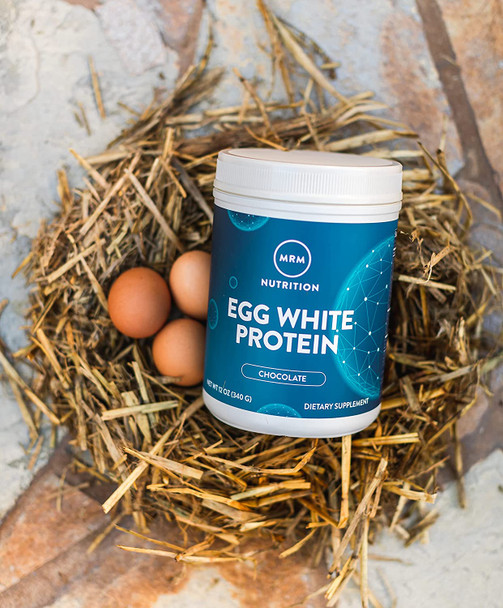 MRM Nutrition Egg White Protein | Chocolate Flavored | 23g Fat-Free Protein | with Digestive enzymes | Highest Biological Value | Clinically Tested | 20 Servings