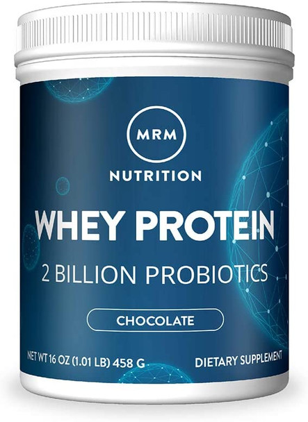 MRM Nutrition Whey Protein | Chocolate Flavored |18g Protein | with 2 Billion probiotics + Digestive enzymes + BCAAs | High Absorption + Digestion | Hormone + antibiotic Free | 17 Servings