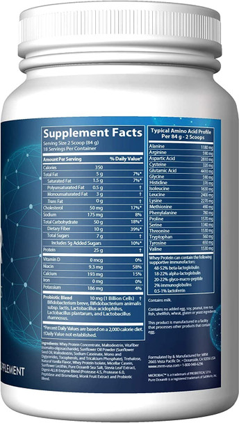 MRM Nutrition Gainer Protein with Probiotics + Postbiotics | Vanilla Flavored | 25g Protein | Whey Concentrate + Isolate + micellar Casein| Slow + Fast digesting| with Digestive enzymes | 18 Servings