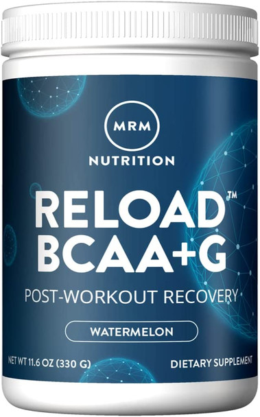 MRM Nutrition Reload BCAA+G Post-Workout Recovery| Watermelon Flavored| 9.6g Amino Acids| with CarnoSynA®| Muscle Recovery| Keto Friendly| 26 Servings