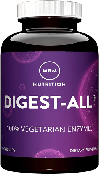 MRM Nutrition Digest-All A® | Digestive Enzymes | Improved Digestion and Absorption | Lactase + Amylase + Lipase| May Help with Bloating and Gas| 100% Vegetarian | Gluten-Free | 100 Capsules