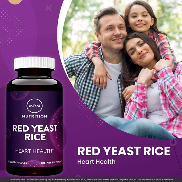 MRM - Red Yeast Rice | Supports Cardiovascular Health* | Monocolin K & Citrinin Free | Vegan, Gluten Free, Non-GMO Project Verified - 60 Count