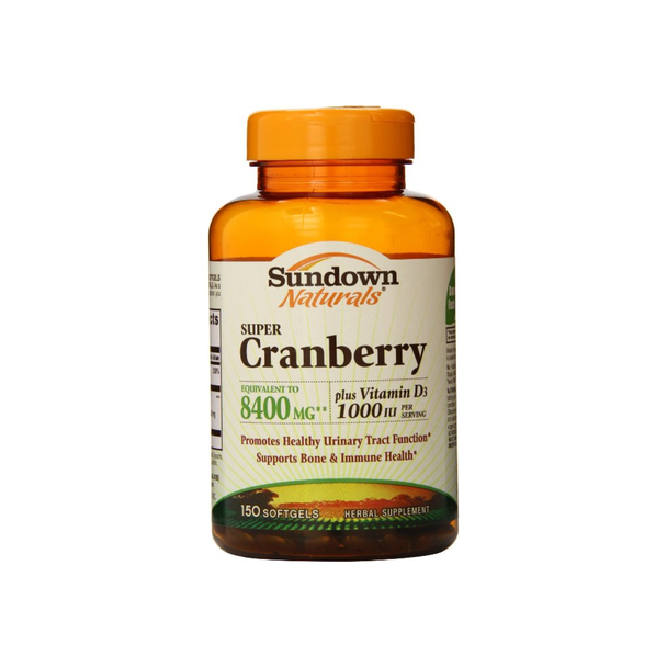 Sundown Naturals Super Cranberry 8400 mg Plus Vitamin D3 1000 IU Softgels 150 ea