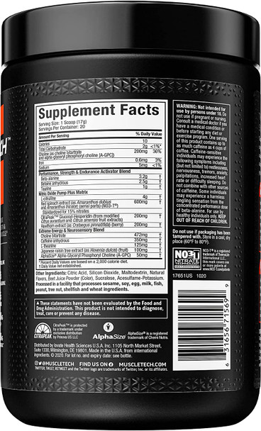 Pre Workout Powder | MuscleTech Shatter Pre-Workout | PreWorkout Powder for Men & Women | PreWorkout Energy Powder Drink Mix | Sports Nutrition Pre-Workout Products | Rainbow Fruit Candy (20 Servings)