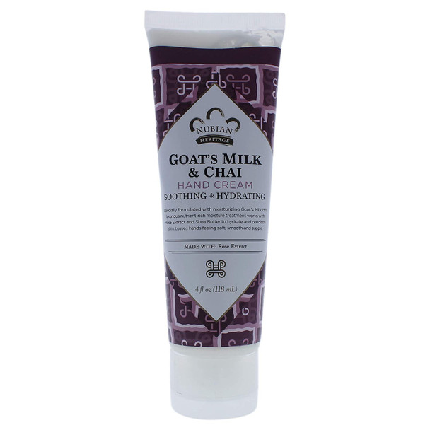 Nubian Heritage Hand Cream, Goat Milk and Chai, 4 Ounce