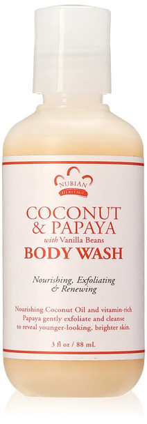 Nubian Heritage Body Wash, Coconut and Papaya, 3 Fluid Ounce