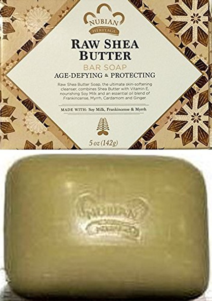 Bar Soap Raw Shea Butter 5 Oz By Nubian Heritage, 3-Pack