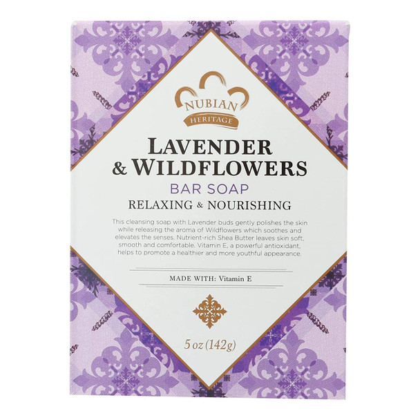 Nubian Heritage Bar Soap Lavender And Wildflowers - 5 oz Nubian Heritage Bar Soap Lavender And Wildflowers - 5 oz