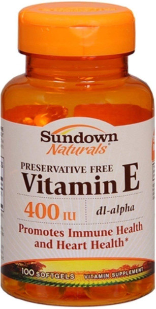 Sundown Vitamin E 400 IU Softgels DL-Alpha 100 Soft Gels