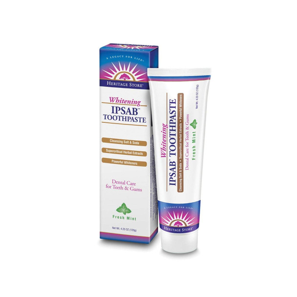 HERITAGE STORE Ipsab Toothpaste, Mint (Carton) | 4.23oz