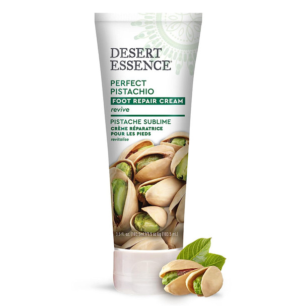 Desert Essence Pistachio Foot Repair Cream - 3.5 Fl Ounce - Pack of 3 - Restores Softness - Skin Repair & Renewal - Pistachio Nut Oil - Shea Butter - Macadamia Seed Oil - Cruelty-Free