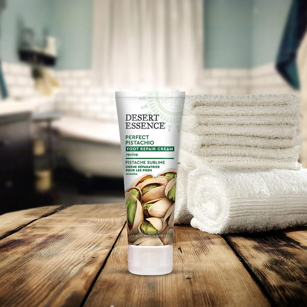 Desert Essence Pistachio Foot Repair Cream - 3.5 Fl Ounce - Pack of 3 - Restores Softness - Skin Repair & Renewal - Pistachio Nut Oil - Shea Butter - Macadamia Seed Oil - Cruelty-Free