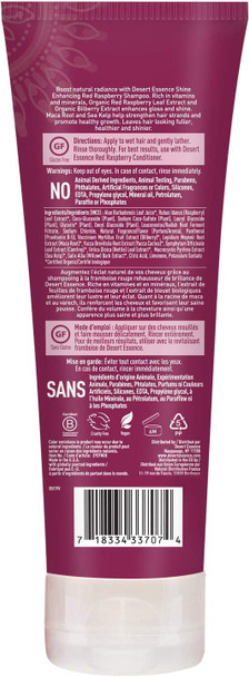 Desert Essence Red Raspberry Shampoo - 8 Fl Ounce - Gloss & Shine Enhancing - Strengthens Hair - Removes Everyday Pollutants - Vitamin A & C - Calcium - Magnesium
