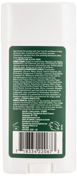 Desert Essence Tea Tree Stick Deodorant W/lavender Oil, 2.5-Ounce