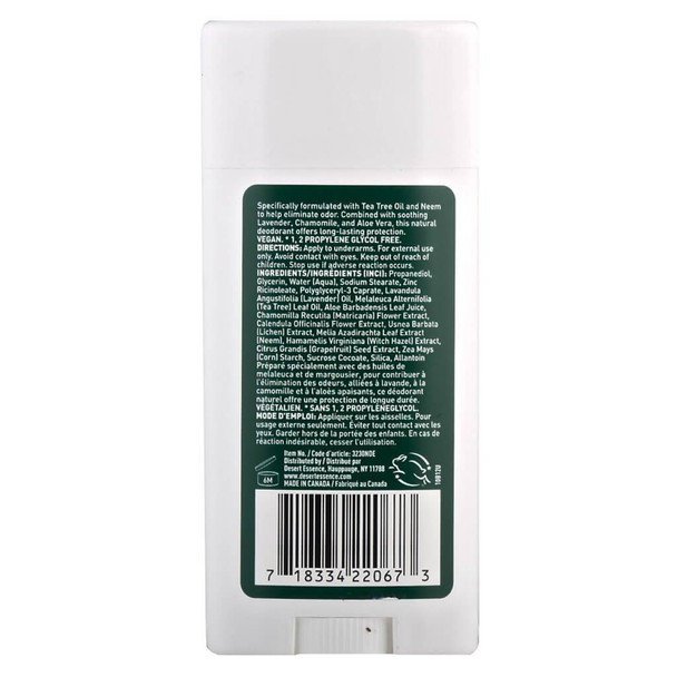 Desert Essence Tea Tree Stick Deodorant W/lavender Oil, 2.5-Ounce