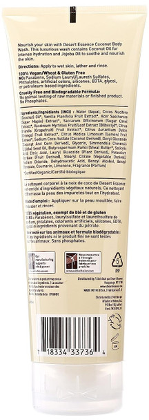 Desert Essence Body Wash Coconut, 8 oz