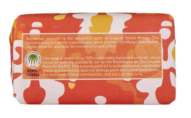 Desert Essence Island Mango Soap Bar - 5 Ounce - Cleanses, Nourishes, Hydrates & Softens Skin - Refreshing Scent - Mango Seed Butter - Jojoba & Palm Oil - Aloe Vera