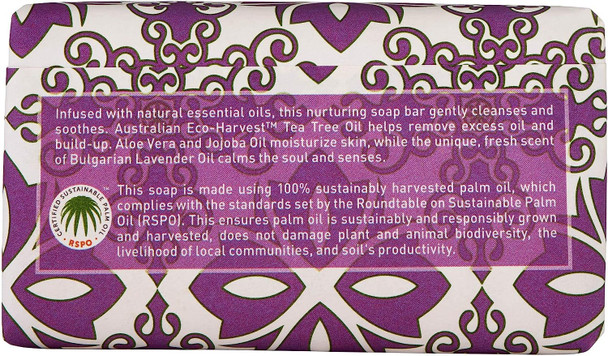 Desert Essence Lavender Soap Bar - 5 Ounce - Promotes Cell Regeneration - Refreshing Rich Scent - Tea Tree Oil - Aloe Vera - Jojoba & Palm Oil - Cleanses & Soothes Skin