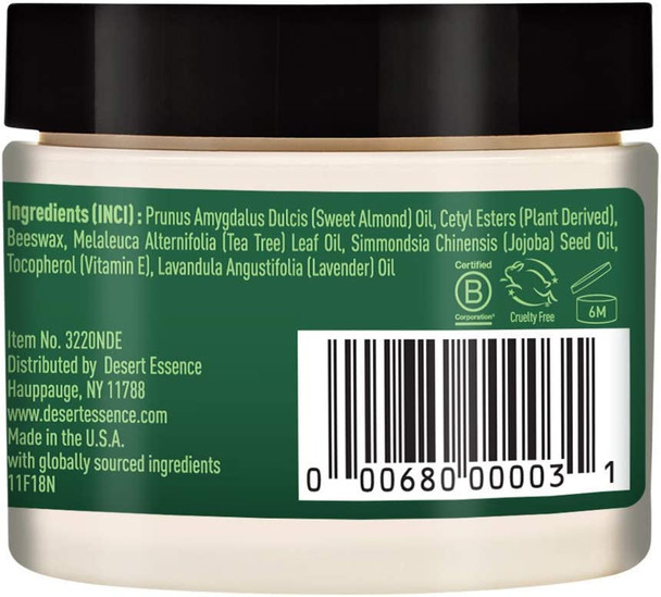 Desert Essence Tea Tree Oil Skin Ointment Soothing Pure Botanical Blend with Lavender, Jojoba & Sweet Almond Proteins & Vitamins to Hydrate, Moisturize & Nourish Skin - Gluten-Free, Cruelty-Free - 1oz