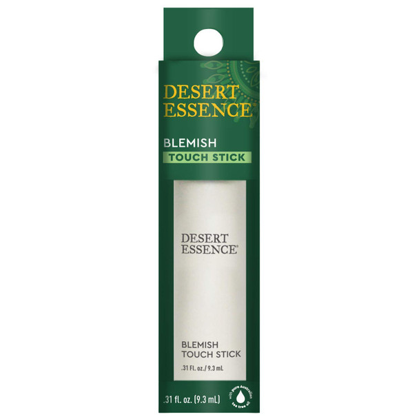 Desert Essence Herbal Blemish Touch Stick with Natural Extracts & Essential Oils - .31 Fl Ounce - Antiseptic Tea Tree Oil - Chamomile - Lavender - Palmarosa - Clear & Radiant Skin