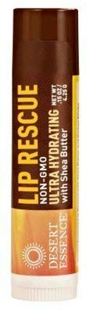 Desert Essence Lip Rescue Moisturizing, Ultra Hydrating, and Therapeutics Bundle - .15 Ounce Each - Vitamin E - Jojoba Oil - Aloe Vera - Relief & Softness