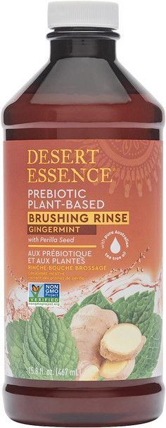 Prebiotic Plant Based Brushing Rinse-Gingermint Desert Essence 15.8 fl oz Liquid