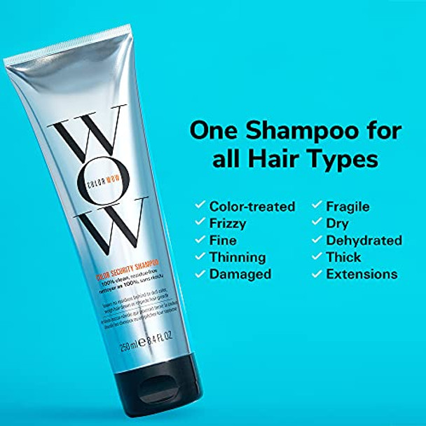 Color Wow Color Security Shampoo  100% clean, sulfate-free, silicone-free; leaves no residues behind for your healthiest hair + scalp; for all hair types, including color-treated hair