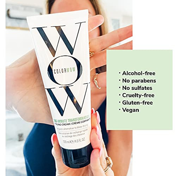 Color Wow One-Minute Transformation Instant frizz fix; Nourishing styling cream smooths, tames + defrizzes on-the-spot; Avocado oil + Omega 3s hydrate, repair for silkier, smoother texture