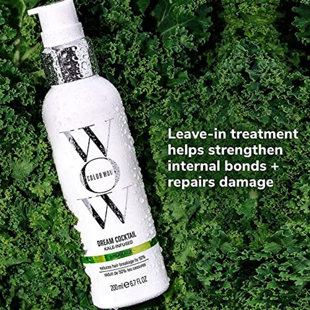 Color Wow Dream Cocktail Kale-Infused  50% stronger hair in a single use; Clinically proven to reduce breakage by 50%; Powerful heat protectant; Helps repair split ends