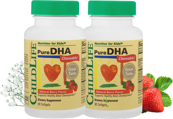 Child Life Pure DHA Dietary Supplement, 90 Soft Gel Capsules (Pack of 2)