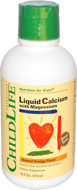 ChildLife, Essentials, Liquid Calcium with Magnesium, Natural Orange Flavor, 16 fl oz (474 ml)