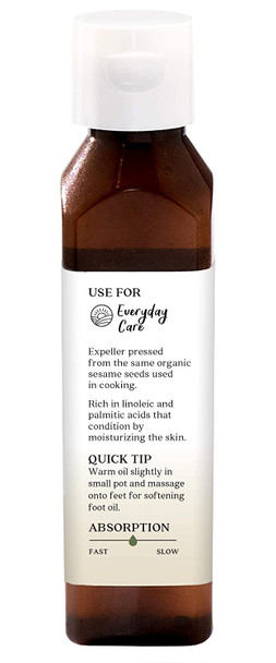 Aura Cacia Certified Organic Sesame Skin Care Oil | 4 fl. oz. | Sesamum indicum