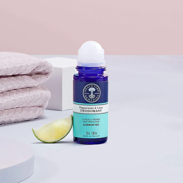 Neal's Yard Remedies Peppermint & Lime Roll On Deodorant | 24Hr Protection Against Odour & Wetness