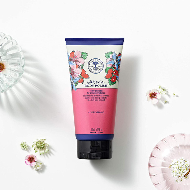 Neal's Yard Remedies Wild Rose Body Polish | Exfoliate & Rejuvenate to Smooth Skin | 150ml