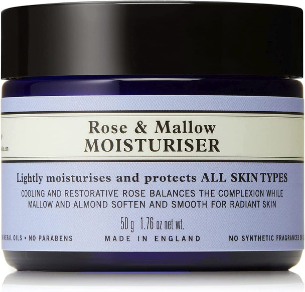 Neal's Yard Remedies Rose & Mallow Moisturiser | Rich in Texture for all Skin Types | 50g