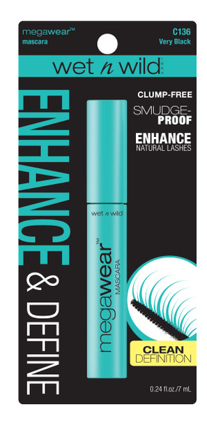 Wet n Wild Enhance and Define Megawear Mascara, Black, 1 Oz, 0.24 Fl Oz (Pack of 1) (C136)