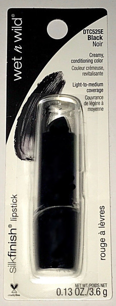 Wet n Wild Silk Finish Black Lipstick DTC525E Black , 0.13 oz / 3.6 g