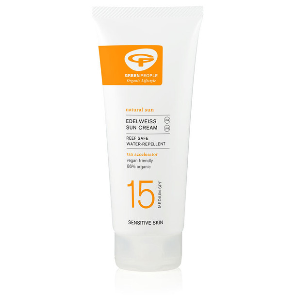 Green People Edelweiss Sun Cream with Tan Accelerator - SPF15 200ml