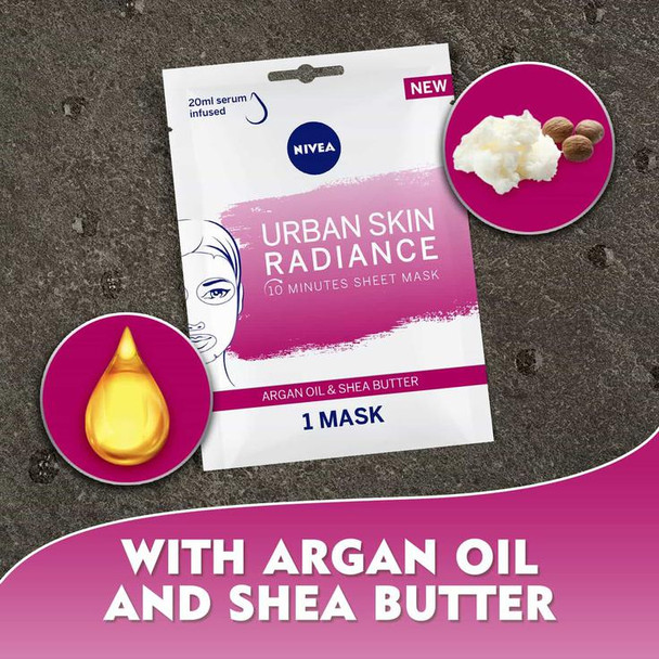 Urban Skin Radiance Sheet Mask Argan Oil & Shea Butter 1pc