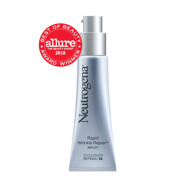 Neutrogena Rapid Wrinkle Repair Anti-Wrinkle Retinol Serum with Hyaluronic Acid & Glycerin - Anti-Aging Facial Serum for Wrinkles & Dark Circles 1 fl. oz