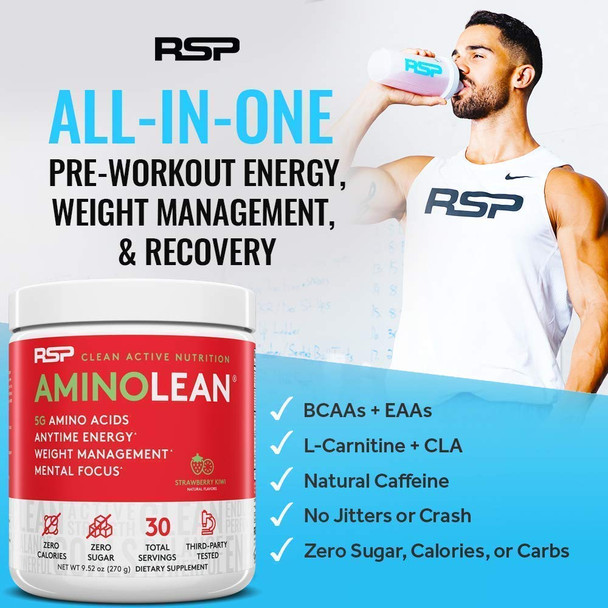 AminoLean Pre Workout Energy (Pink Lemonade 30 Servings) with TrueFit Protein Powder (Chocolate 2 LB)