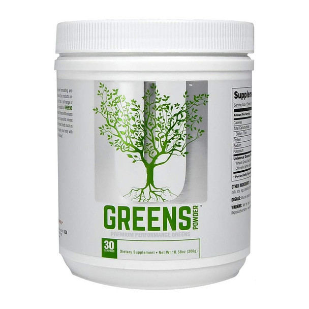 Universal Nutrition Greens Powder Supplement, Acai Berry/Kale/turmeric, Wheat Grass, Beet Root, Goji Berry, Fiber and Prebiotic, No Artificial Ingredients, Sweetened with Stevia, 300 Gram