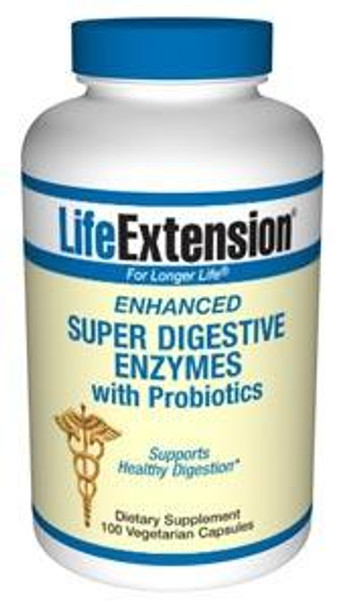 Life Extension Enhanced Super Digestive Enzymes with Probiotics 100 Vegecaps
